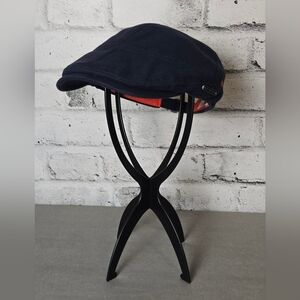 Nathaniel Cole 1934 by Crowncap Navy Flat Cap Newsboy Hat Orange Lining